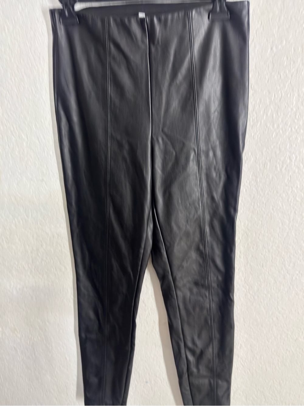 Women’s Black Faux Leather Paneled Pants